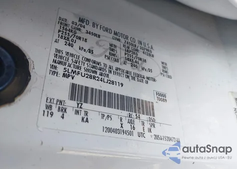 2004 Lincoln Navigator from USA, damaged, VIN 5LMFU28R24LJ28119